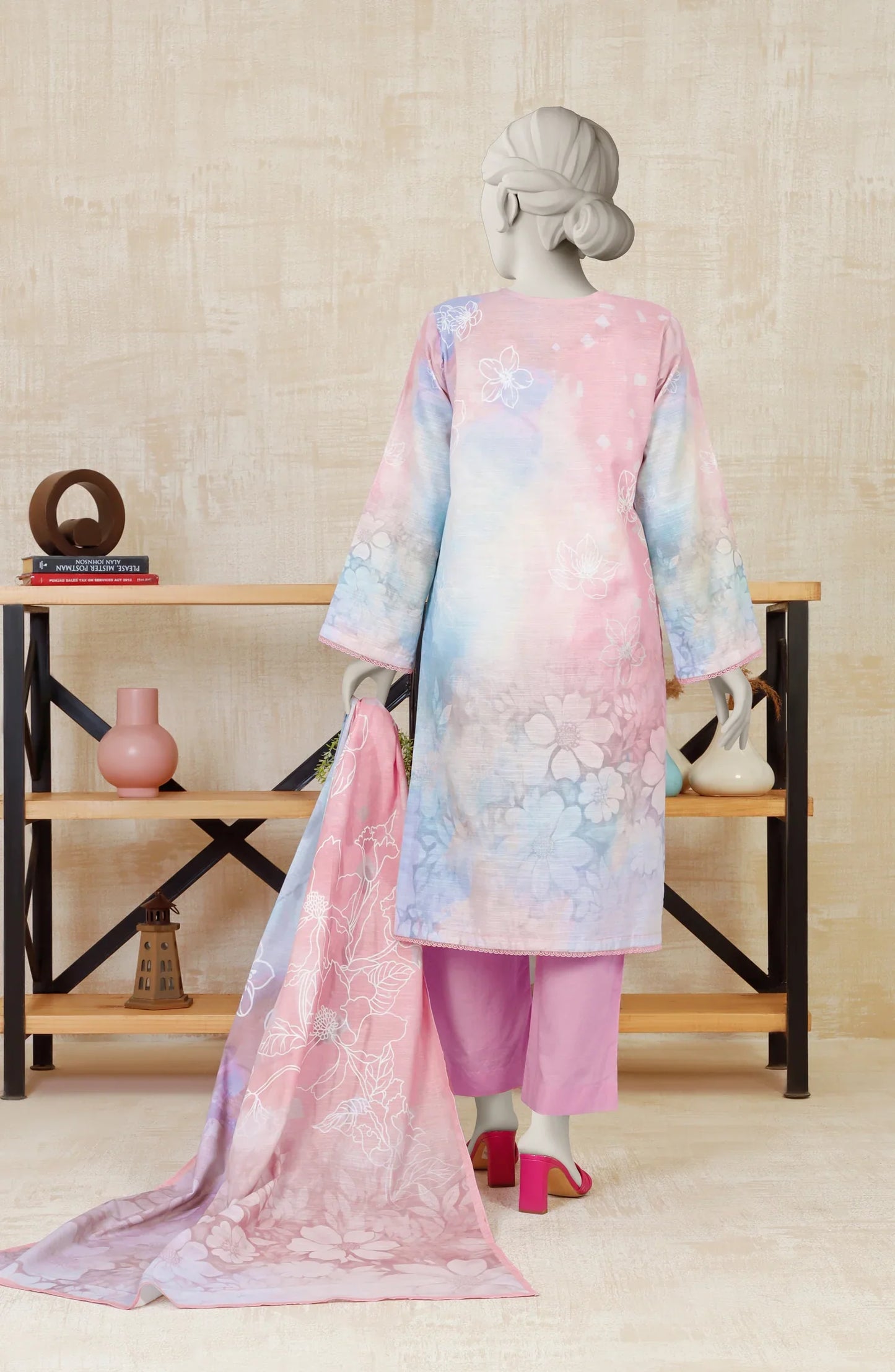 Lavender | Mtj-Tariq Jamil 3pc Unstitched Khaddar Suit