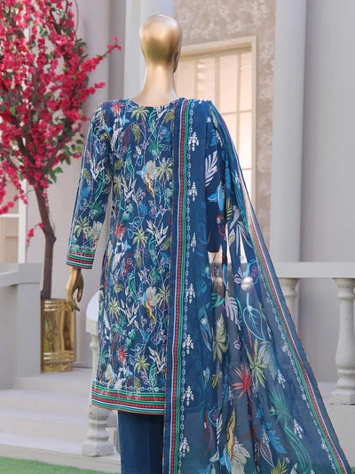 Full front view of the Khwaab By MTF Doria Dhagakari Blue suit showcasing the digital print and Dhagakari embroidery.