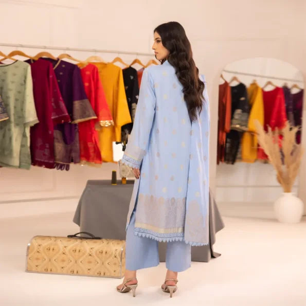 Sky Blue | Regalia 3pc Unstitched Jacquard Viscose