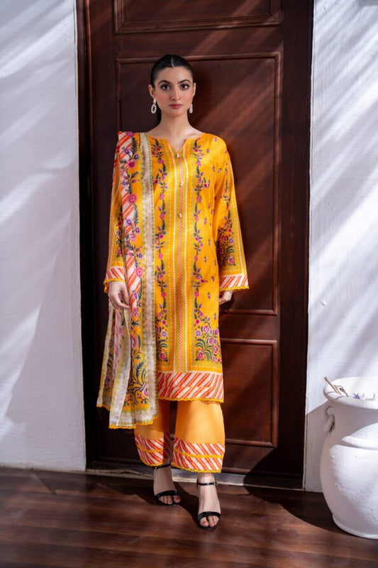 Mustard Yellow | Salina 3pc Unstitched Lawn Collection