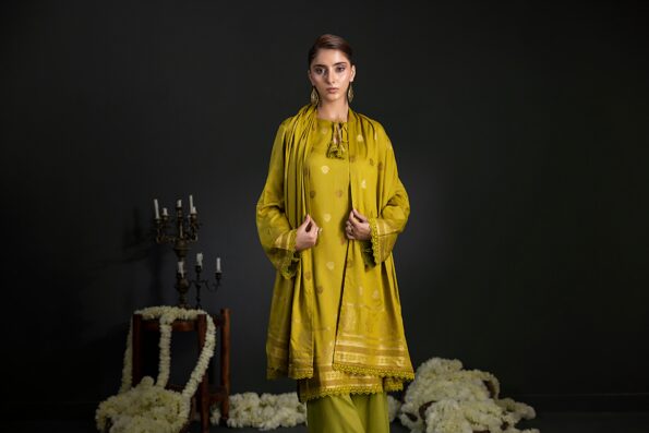 Mehndi Green | Regalia 3pc Unstitched Jacquard Viscose
