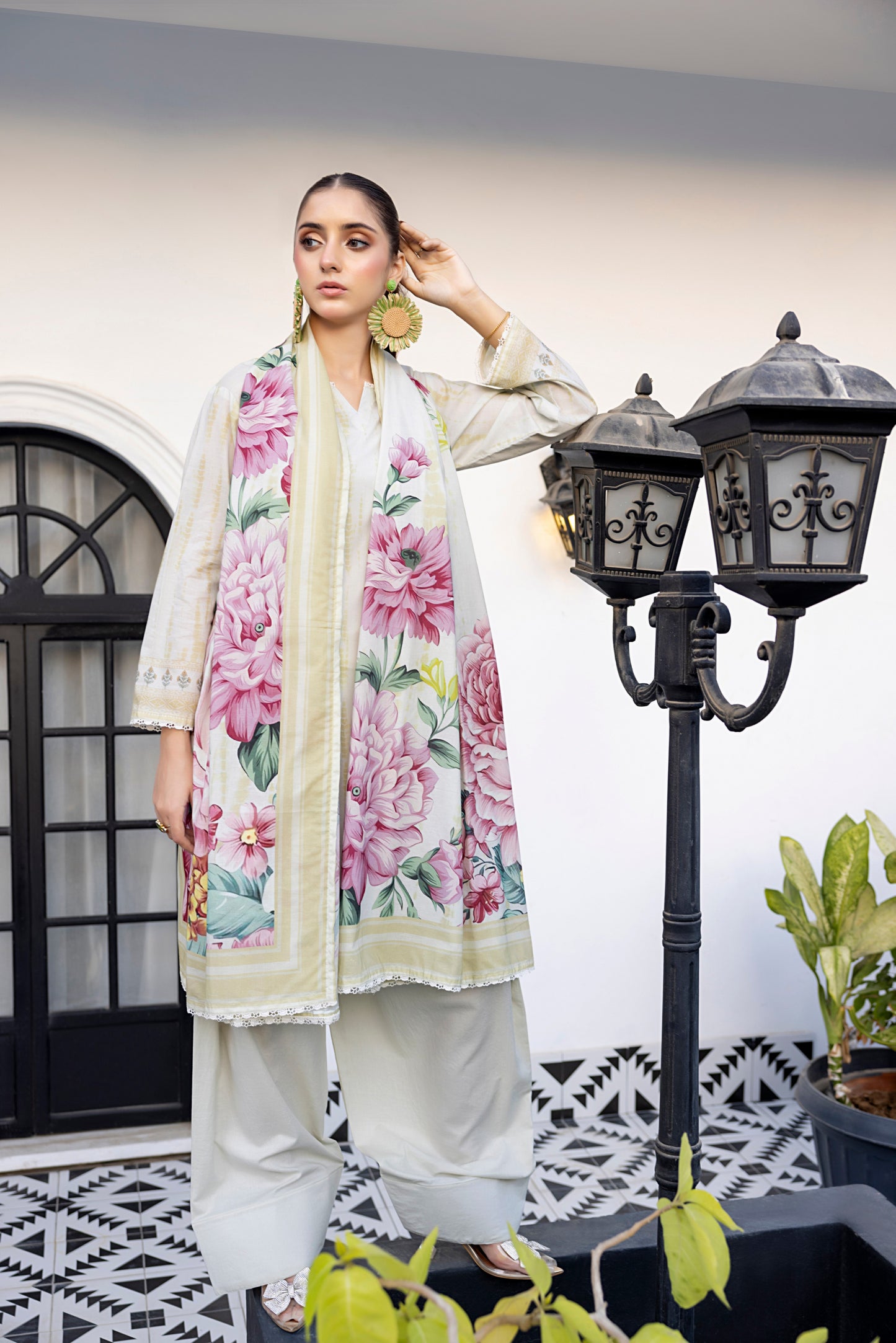 Ash White | Salina 3pc Unstitched Lawn Collection