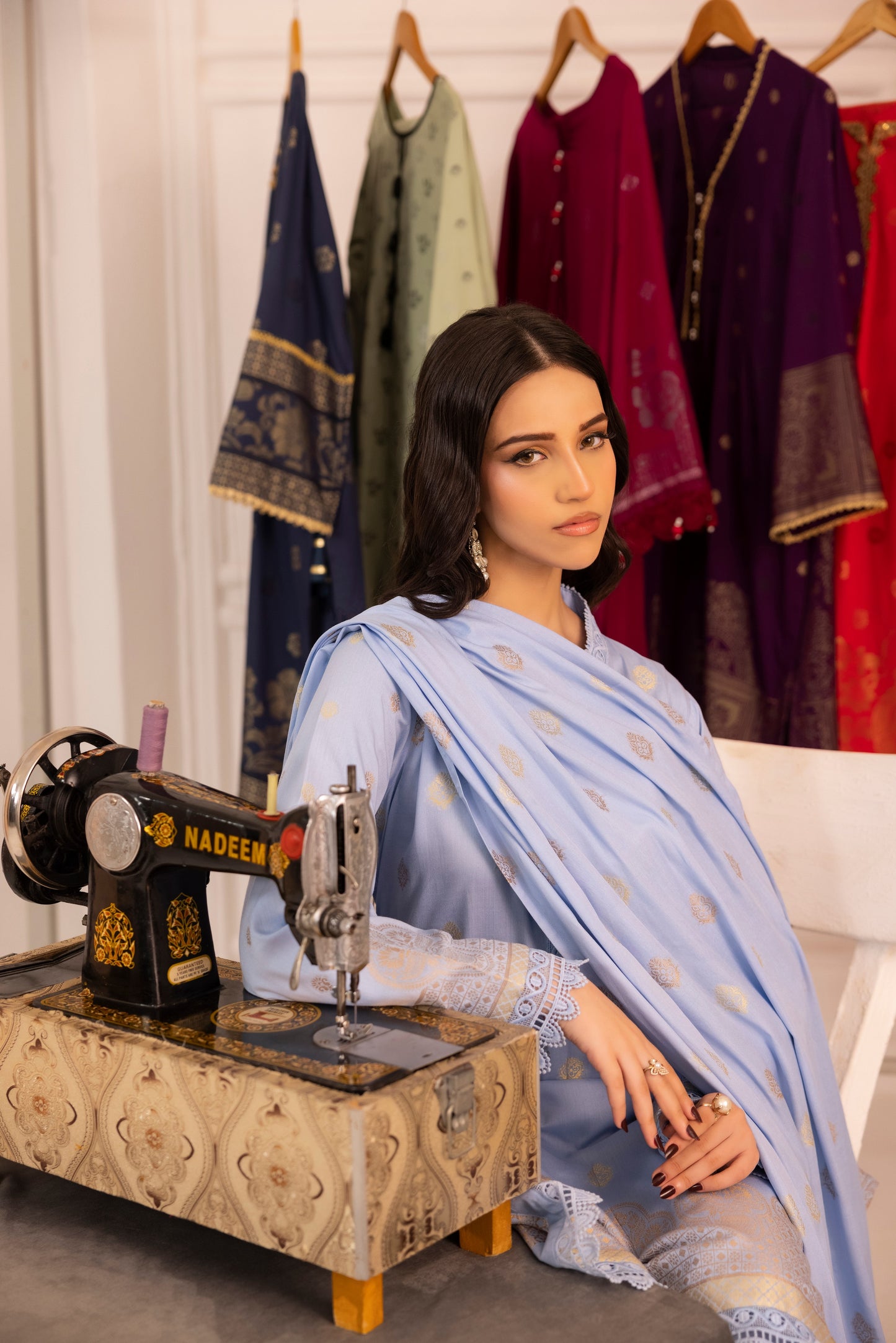 Sky Blue | Regalia 3pc Unstitched Jacquard Viscose