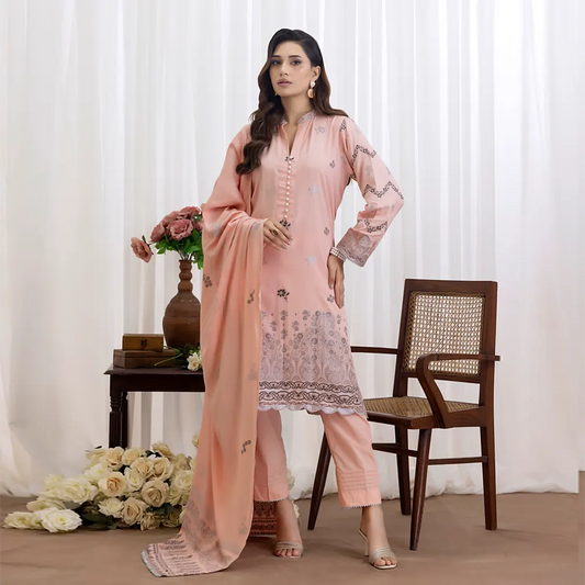 Baby Pink | Regalia 3pc Unstitched Jacquard Viscose