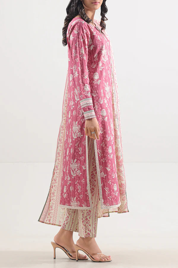 Pink| Saya 2PC Unstitched Lawn Suit