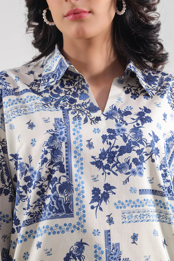 Beige| Saya 2PC Unstitched Lawn Suit