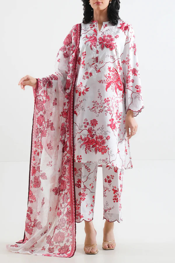 White| Saya 2PC Unstitched Lawn Suit