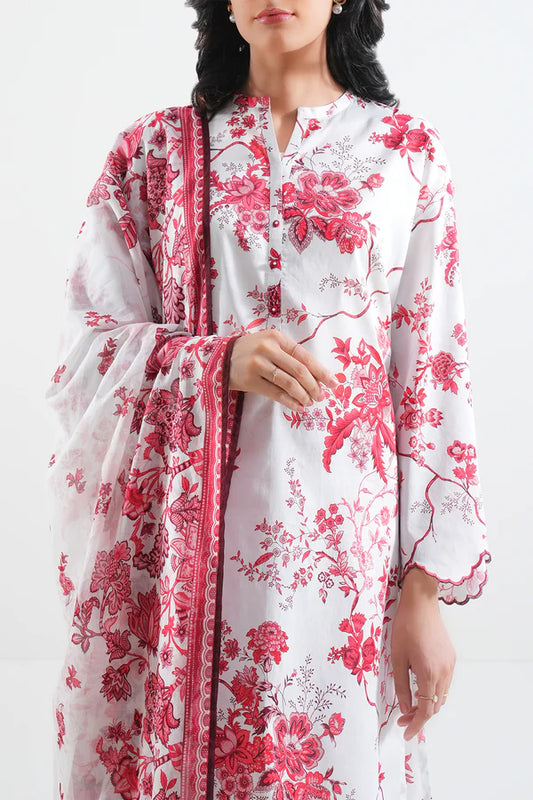 White| Saya 2PC Unstitched Lawn Suit