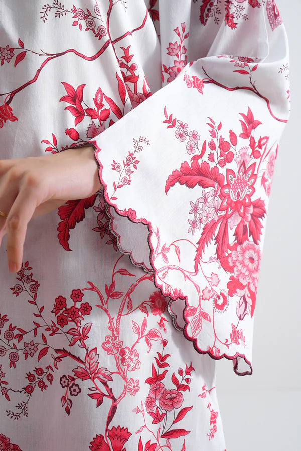 White| Saya 2PC Unstitched Lawn Suit