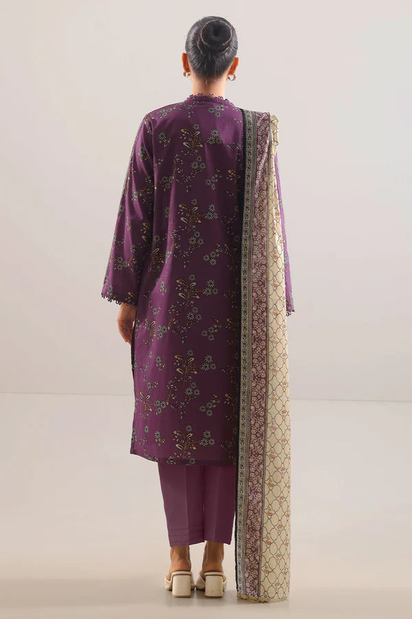 Purple | Saya 3pc Unstitched Lawn Suit