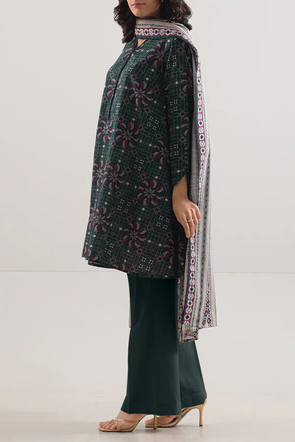 Saya 3pc Unstitched Khaddar Suit | Green