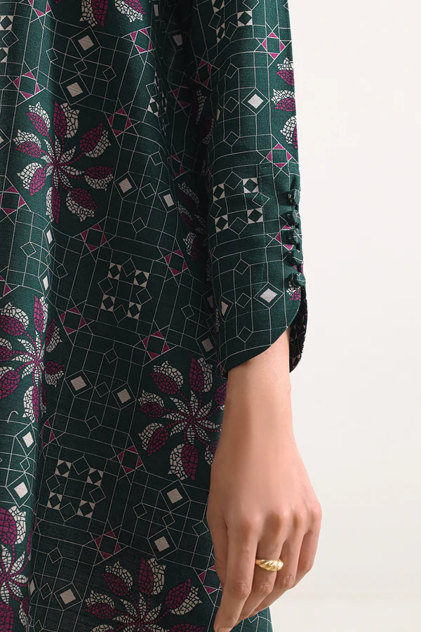 Saya 3pc Unstitched Khaddar Suit | Green