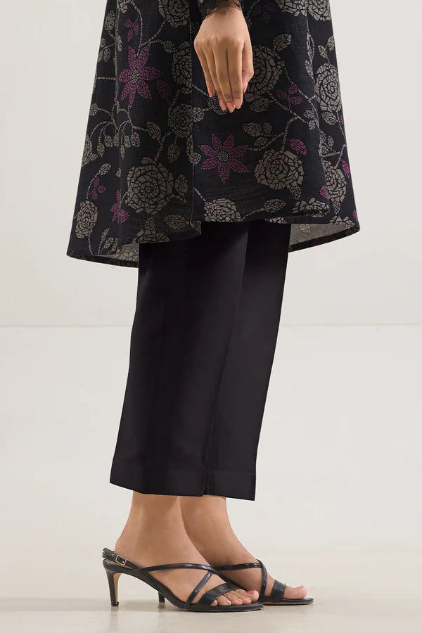Saya 3pc Unstitched Khaddar Suit | Black