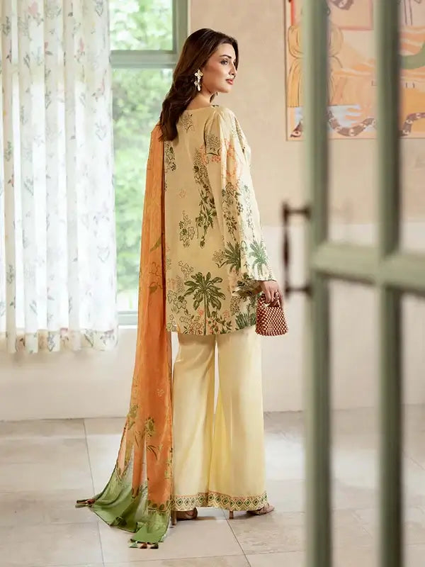 Pearl And Petals by Binaas 3pc Unstitched Bana Dora Lawn Collection – Fawn