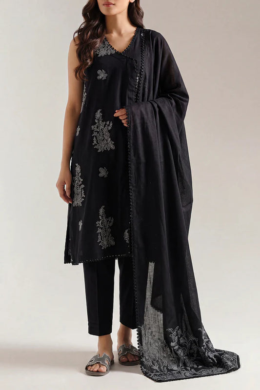 Saya Cotton Jacquard 3pc - Black