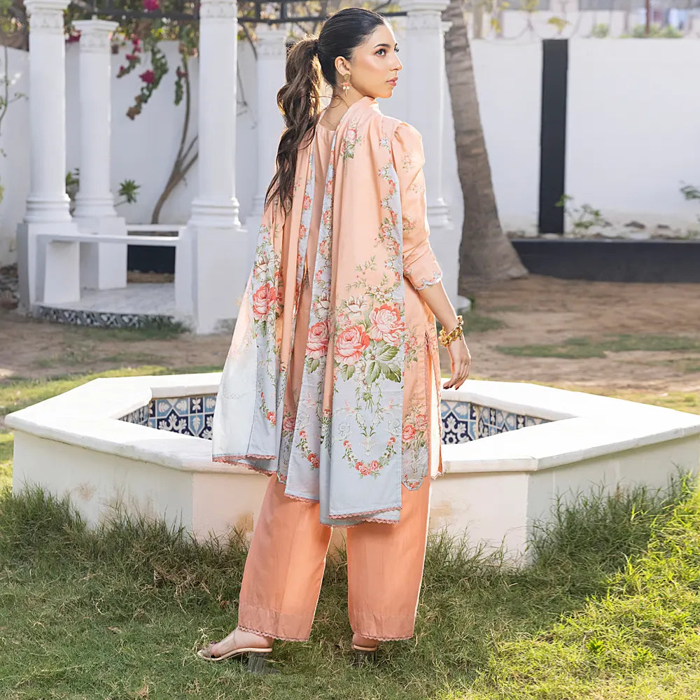 Peach | Salina 3pc Unstitched Lawn Collection