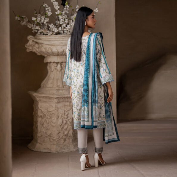 White | Salina 3pc Unstitched Lawn Collection