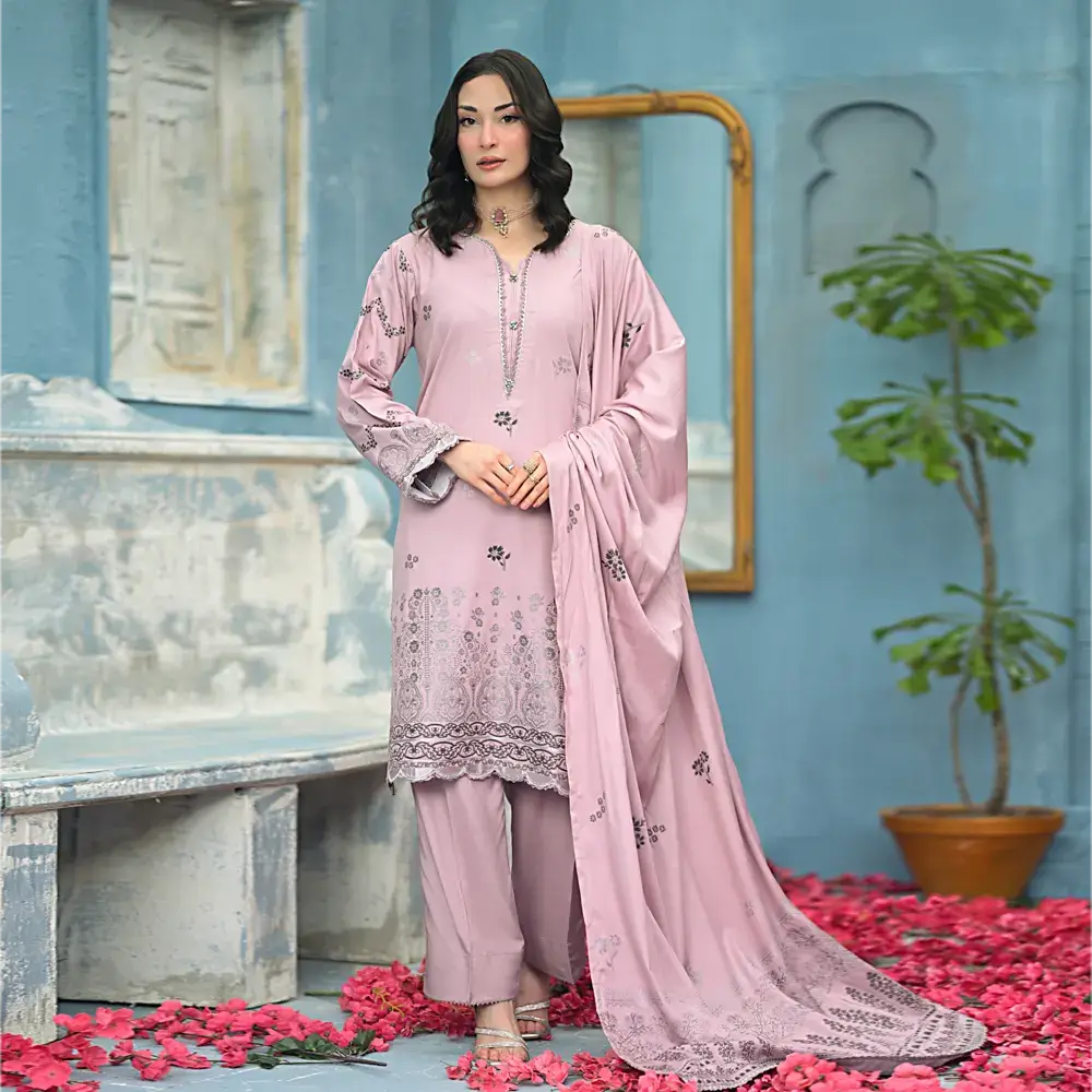 Lavender | Regalia 3pc Unstitched Jacquard Viscose