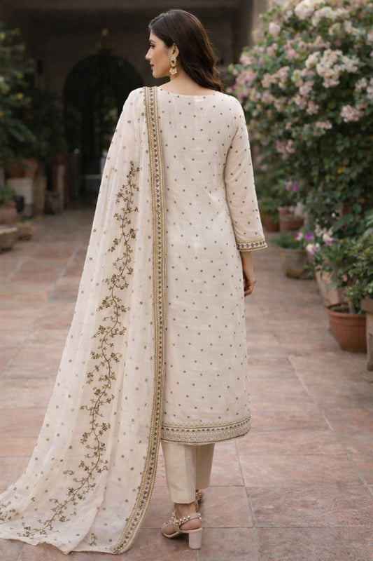 Off White | Luxury Chiffon Embroidered