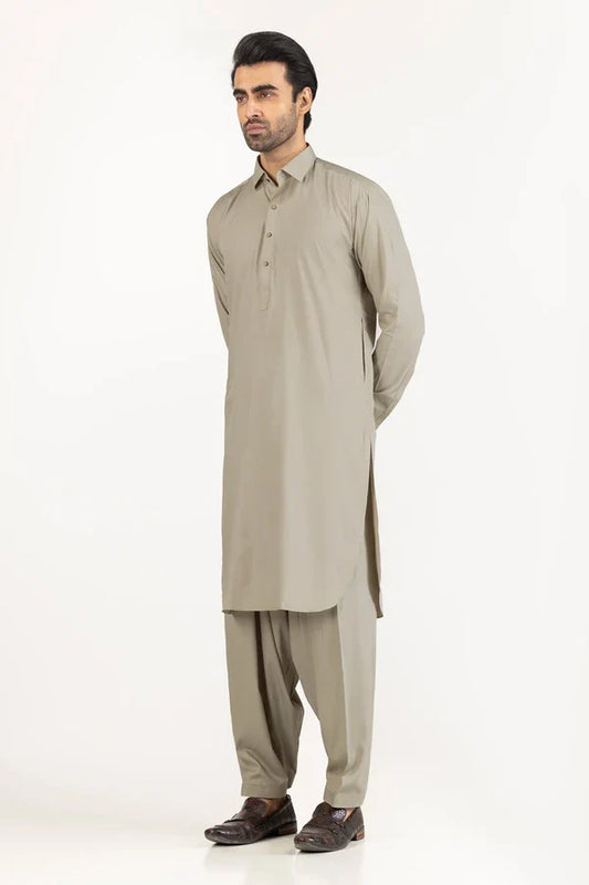 Light Greenish Grey | Nishat Men's Unstitched Wash & Wear