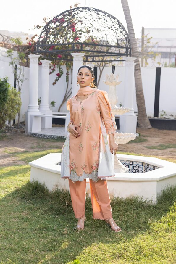 Peach | Salina 3pc Unstitched Lawn Collection