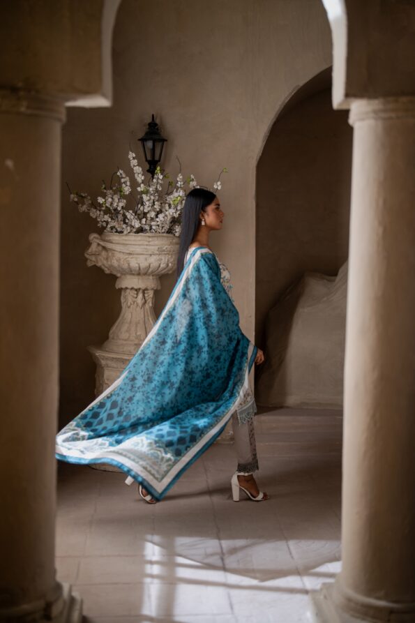 White | Salina 3pc Unstitched Lawn Collection