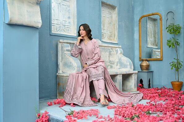 Lavender | Regalia 3pc Unstitched Jacquard Viscose