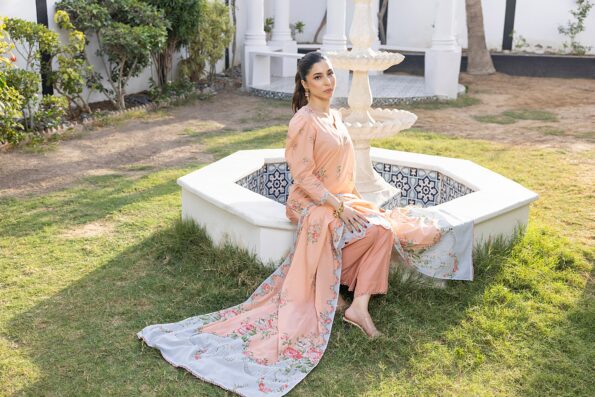 Peach | Salina 3pc Unstitched Lawn Collection
