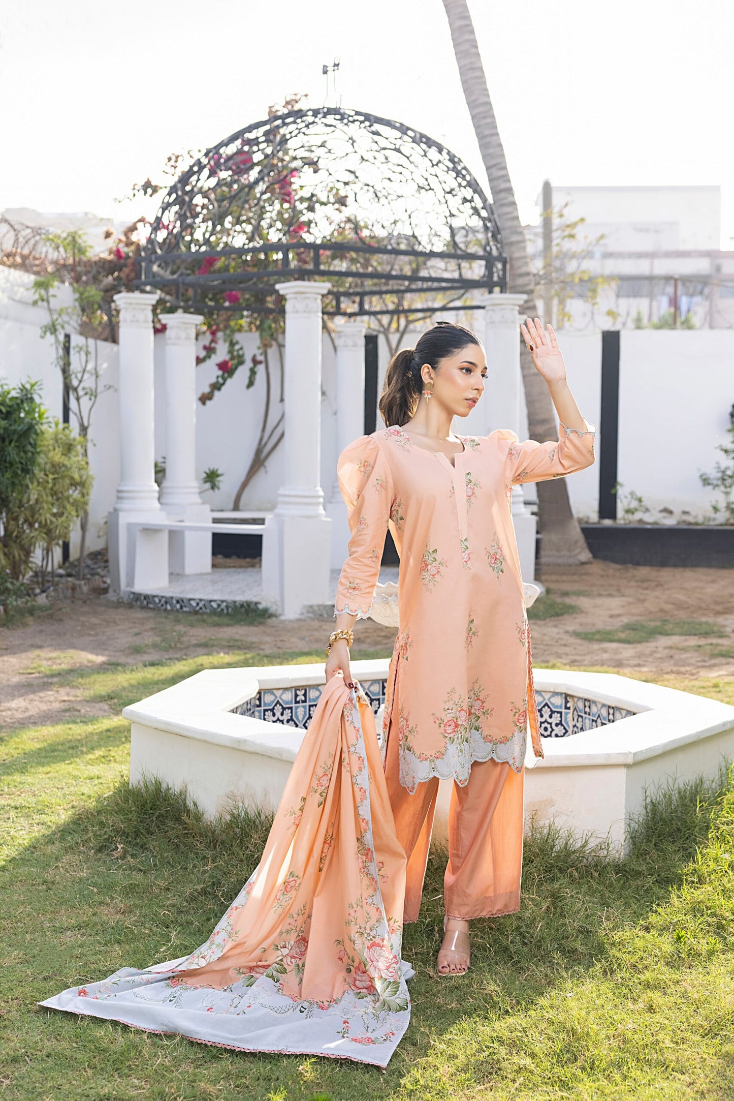 Peach | Salina 3pc Unstitched Lawn Collection