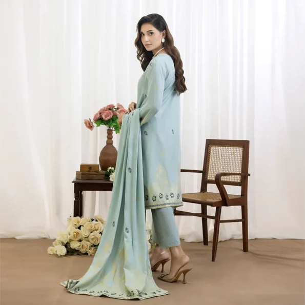 Sea Green | Regalia 3pc Unstitched Jacquard Viscose