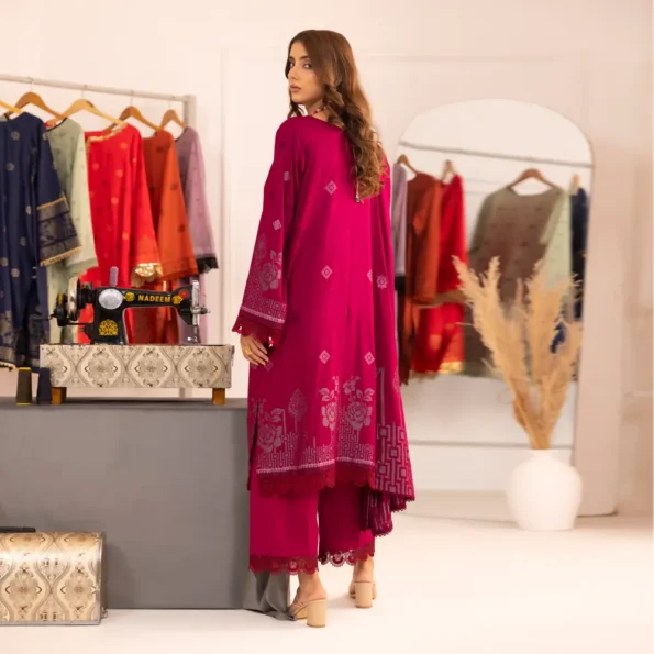 Shocking Pink | Regalia 3pc Unstitched Jacquard Viscose