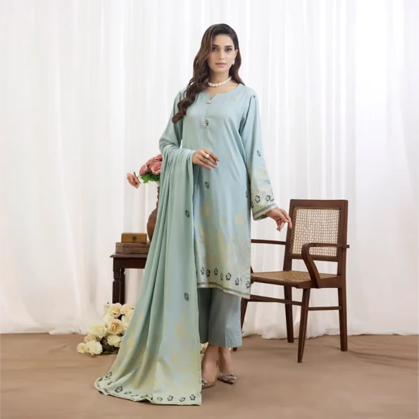 Sea Green | Regalia 3pc Unstitched Jacquard Viscose