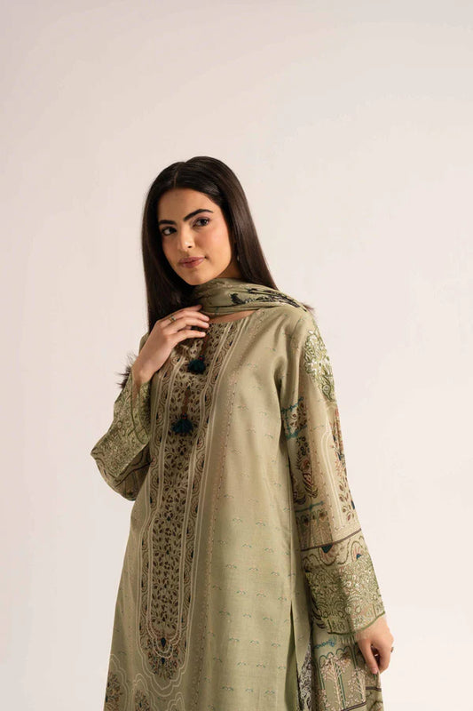 Close-up of the intricate threadwork on the Nisha By Nishat Embroidered Lawn 3pc suit.