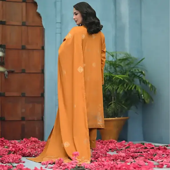 Mustard | Regalia 3pc Unstitched Jacquard Viscose