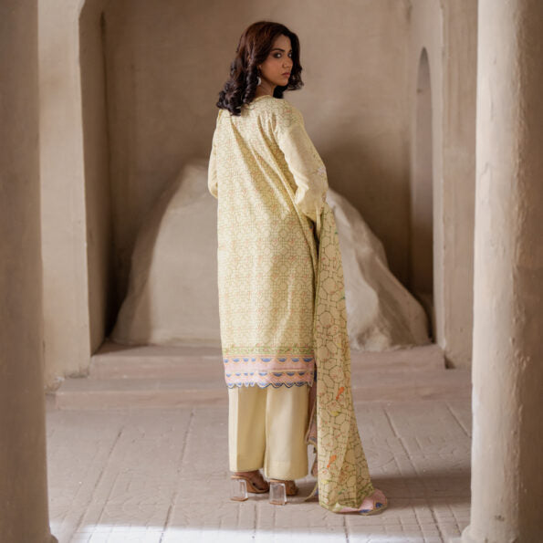 Light Yellow | Salina 3pc Unstitched Lawn Collection