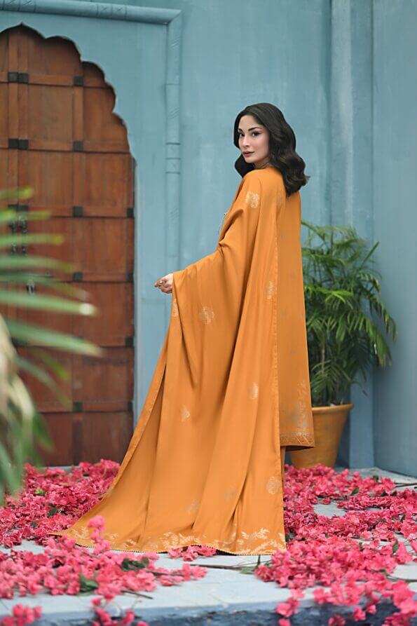 Mustard | Regalia 3pc Unstitched Jacquard Viscose