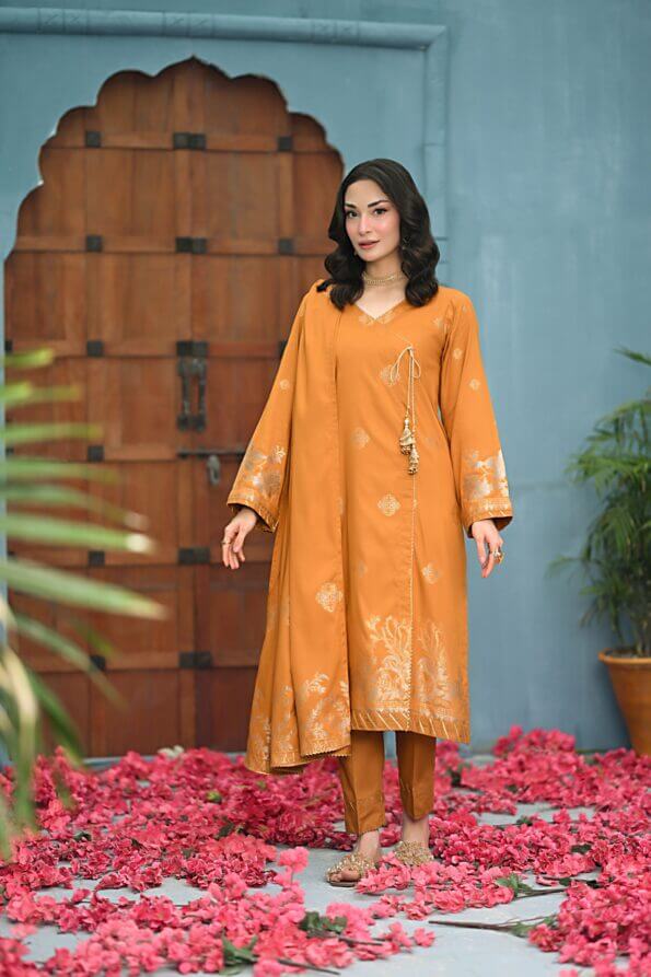 Mustard | Regalia 3pc Unstitched Jacquard Viscose