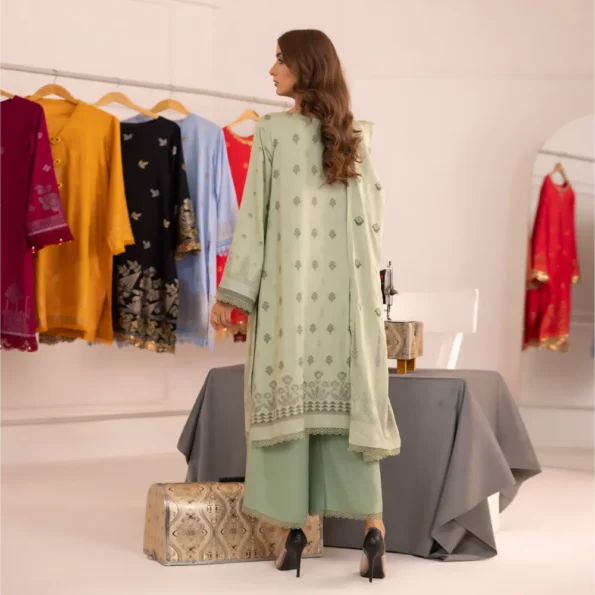 Pista Green | Regalia 3pc Unstitched Jacquard Viscose