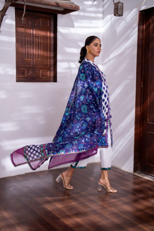 White | Salina 3pc Unstitched Lawn Collection