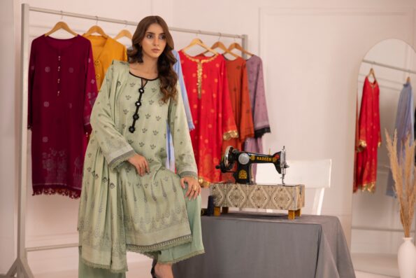 Pista Green | Regalia 3pc Unstitched Jacquard Viscose