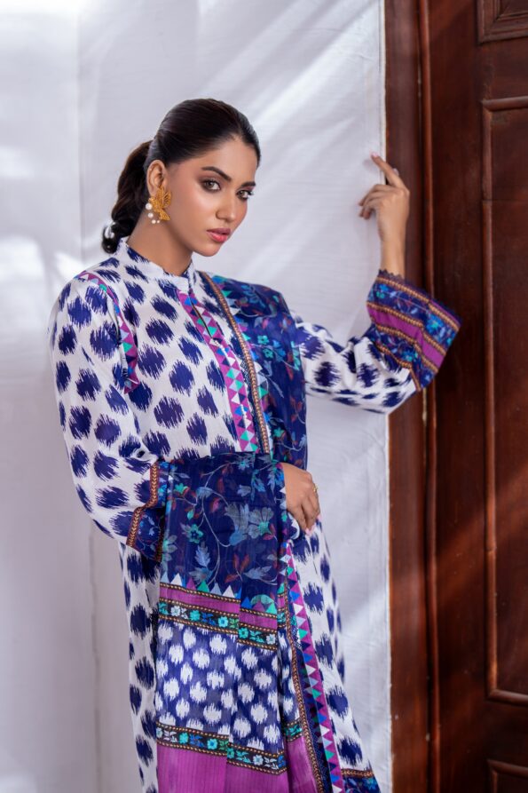 White | Salina 3pc Unstitched Lawn Collection