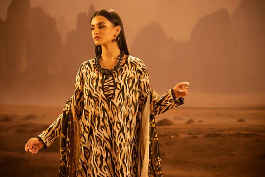 Salina 3pc Unstitched Mid Summer Cotton | Black