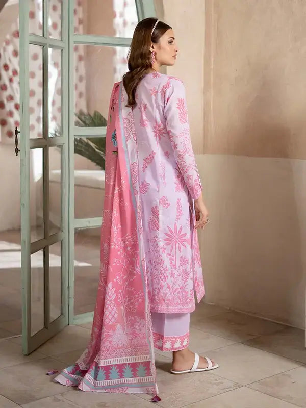 Pearl And Petals by Binaas 3pc Unstitched Bana Dora Lawn Collection – Deep Rose Pink