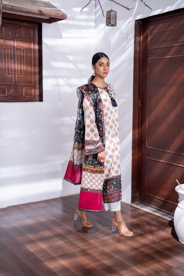 White | Salina 3pc Unstitched Lawn Collection