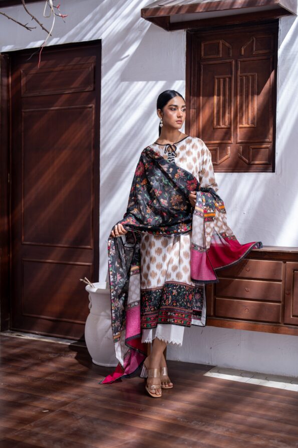 White | Salina 3pc Unstitched Lawn Collection