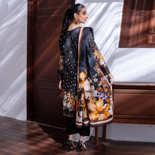 Black | Salina 3pc Unstitched Lawn Collection