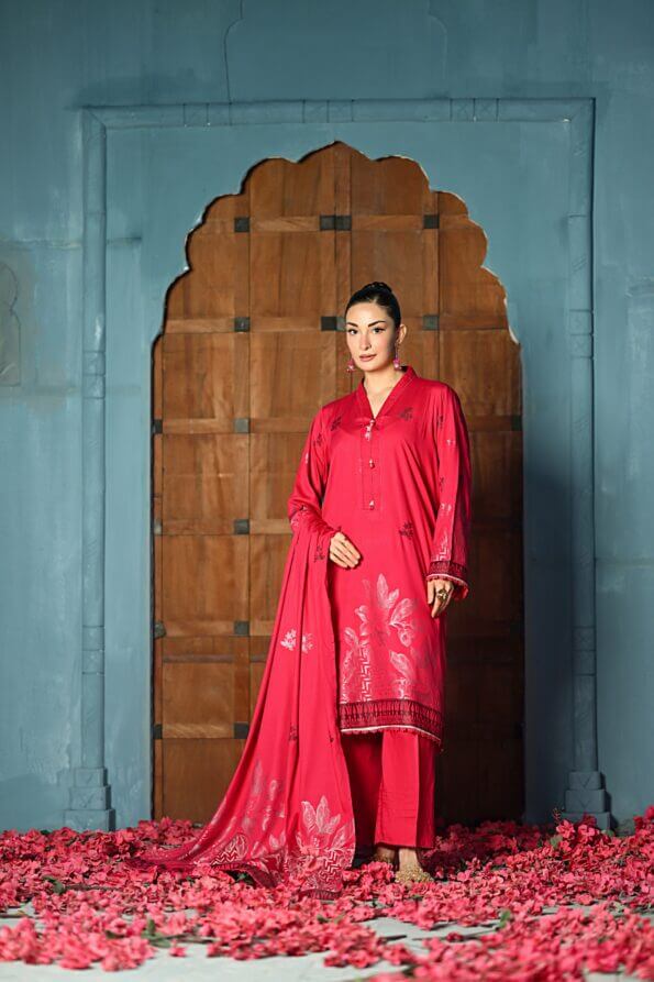 Shocking Pink | Regalia 3pc Unstitched Jacquard Viscose