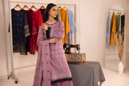 Lavender | Regalia 3pc Unstitched Jacquard Viscose