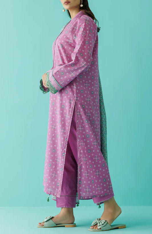 Orient 3 PIECE PRINTED LAWN SUIT- Fondant Pink (UNSTITCHED)