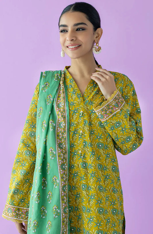 Orient 3 PIECE PRINTED LAWN SUIT- Mehndi (UNSTITCHED)
